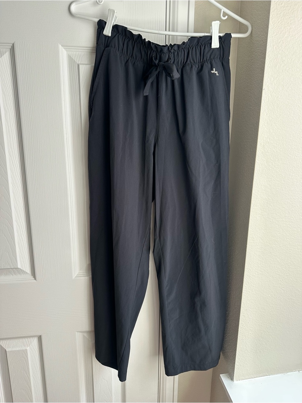 Joy lab black casual paper bag waist tie pants